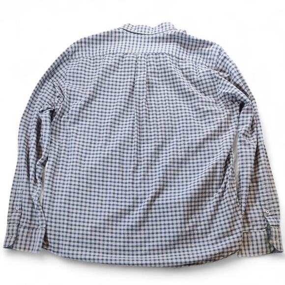 J.McLaughlin Modern Fit Gingham Check Button Down Shirt Blue Gray Mens Preppy XL - Picture 5 of 8